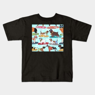 Dogs Surfing at the Beach Kids T-Shirt